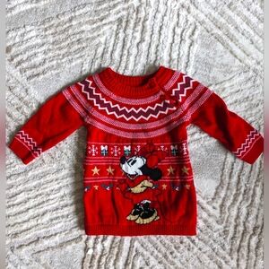 Minnie Mouse Christmas Sweater with Button Accents